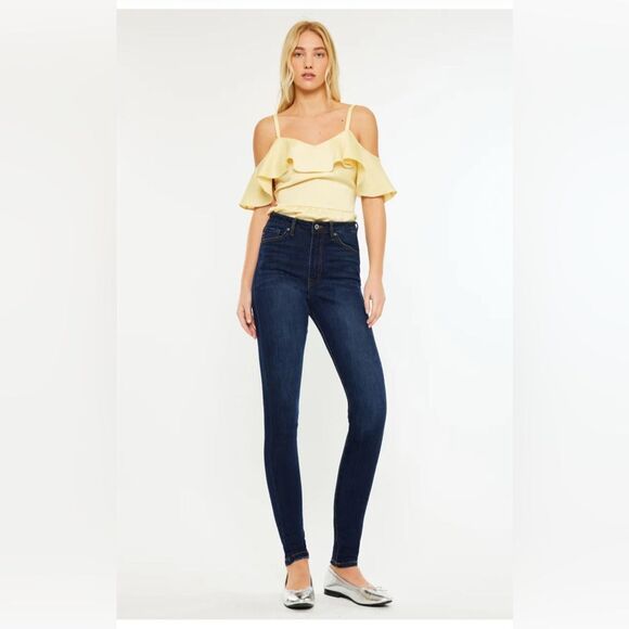Kancan Hallie Ultra High Rise Super Skinny Jeans Dark Wash Size 7/27 - Picture 1 of 13